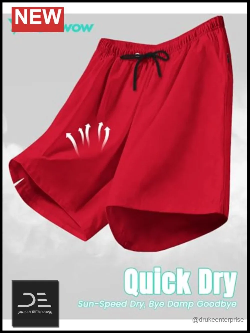 Men's Swim Trunks with Compression Liner Quick Dry Drawstring Beach Shorts